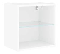 Bedside Cabinet with LED Lights Wall-mounted Nightstand Bed Table White vidaXL