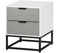 Bedside Cabinet with Metal Base and 2 Drawer Storage for Home Office