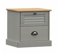 vidaXL Bedside Cabinet VIGO Grey 42x35x40 cm Solid Wood Pine, Grey