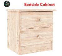Bedside Cabinet Wooden Nightstand Bedside Table ALTA Solid Wood Pine vidaXL