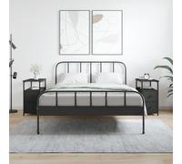 Bedside Cabinet Black 30x60x60cm Engineered Wood Drawer & Shelf Modern Textured