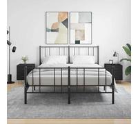 vidaXL Bedside Cabinets 2 pcs, Bedside Table for Bedroom, Side Table with Storage, Nightstand Bed Cabinet, Modern Style, Black Engineered Wood