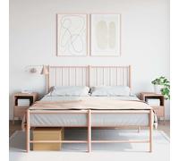 vidaXL Bedside Cabinets Bedroom Nightstand Bed Side Table 2 pcs Pink Steel