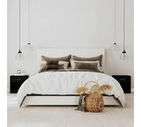 Bedside Cabinets 2 pcs with Drawer Black Berkfield Home Black One Size