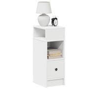 White Engineered Wood Bedside Cabinets 2 pcs 25x31x66 cm Storage Drawers