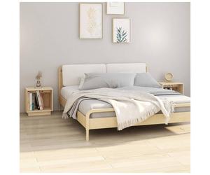 Bedside Cabinets 2-Piece Solid Pinewood Brown 40x30x40 cm Modern Nightstand Set