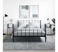 Bedside cabinets 2pc Grey Sonoma 34x35.5x70cm Engineered Wood Iron Frame Compact