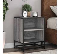Bedside Cabinets 2pc Grey Sonoma 40x31x50 cm Engineered Wood & Metal Sturdy Slim