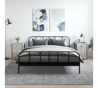 Bedside Cabinets 2pc Grey Sonoma 40x42x60cm Engineered Wood & Iron Modern Unit