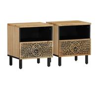Bedside Cabinets 2 pcs 40x33x46 cm Solid Wood Mango