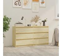 Bedside Cabinets 2pc Natural Pine 60x36x64cm 3-Drawer Untreated Solid Wood Pair