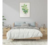 Bedside Cabinets 2pc Smoked Oak Engineered Wood 45x39x50cm Nightstands Twin Set