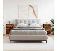 Bedside Cabinets 2pc Smoked Oak Engineered Wood Iron 40x35x69 cm Nightstand Pair