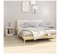 Bedside cabinets 2pc solid pinewood white 40x30x40 cm modern compact nightstands