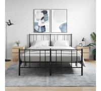 Bedside cabinets 2pc Sonoma Oak 40x35x50cm Engineered Wood Metal Legs & Drawer