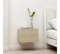 Bedside Cabinets 2pc Sonoma Oak Engineered Wood Floating Slim Wall 40x30x30 cm