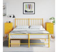 Bedside Cabinets 2pc Steel Mustard Yellow 36x39x78 cm Industrial Nightstand Mini