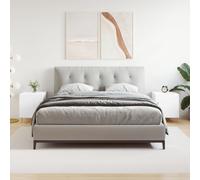 Bedside Cabinets 2pc White 40x40x50cm Engineered Wood with Iron Metal Door Feet