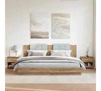 Bedside cabinets 2pcs Artisan oak 40x30x39cm Engineered wood 1 drawer each set