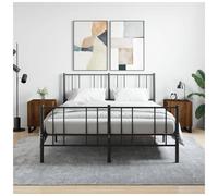 Bedside Cabinets 2pcs Brown Oak 40x40x50 cm Engineered Wood Iron Legs Pair Slim