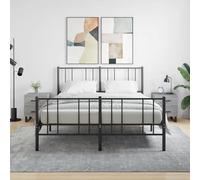 Bedside Cabinets 2pcs Grey Sonoma Engineered Wood Iron Legs Pair 40x35x47.5 cm.