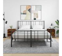 (smoked oak, 2 pcs) vidaXL Bedside Cabinet Bed Table Nightstand Concrete Grey Engineered Wood