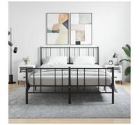 Bedside Cabinets 2pcs White Engineered Wood Metal Feet Storage 40x35x47.5cm Set