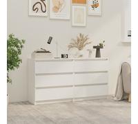 Bedside Cabinets 2pcs White Solid Pinewood Nightstand 60x36x64 cm Untreated Pair
