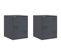 (anthracite, 2 pcs) vidaXL Bedside Cabinets Nightstand Bed Side Cabinet 2 pcs Olive Green Steel