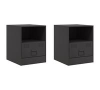 Bedside Cabinets Bed Table Nightstand Side Table Bed Cabinet Steel vidaXL