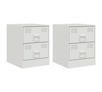 Bedside Cabinets Bed Table Nightstand Side Table Bed Cabinet Steel vidaXL