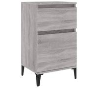 Bedside Cabinet Set of 2 Old Wood 40x35x39cm Engineered Wood Black Legs 1 Drawer