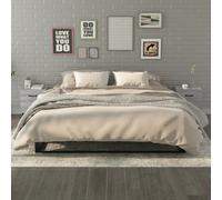 Bedside Cabinets Grey Sonoma 40x35x47.5cm Engineered Wood Metal Legs Small (2pc)