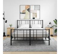 Bedside cabinets modern set 2pcs Sonoma oak 40x30x50cm Engineered wood and iron