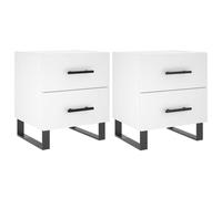 vidaXL Bedside Cabinet with Drawer 2 pcs Old wood 40 x 35 x 47.5 cm
