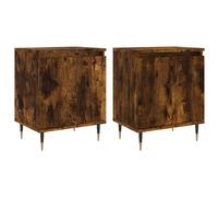 (smoked oak, 2 pcs) vidaXL Bedside Cabinets Bedside Table Nightstand 2 pcs White Engineered Wood