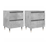 Vidaxl Bedside Cabinets 2 Pcs Smoked Oak 40X35X50 Cm Engineered Wood, Brown