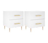 Bedside Cabinet Old Wood 40x35x47.5cm Engineered Wood Drawer Sturdy Metal Legs. [EEK: Yes]