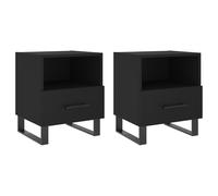 vidaXL Bedside Cabinet with Drawer 2 pcs Black Oak 40 x 35 x 47.5 cm