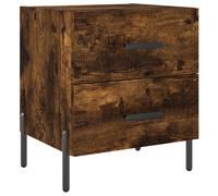 (brown oak, 2 pcs) vidaXL Bedside Cabinets Nightstand Bedside Table 2 pcs White Engineered Wood