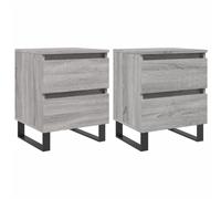 Vidaxl Bedside Cabinets 2 Pcs Grey Sonoma 40X35X50 Cm Engineered Wood, Grey
