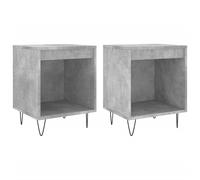 Bedside Cabinet 2pc Black 40x35x50cm Engineered Wood Metal Legs Modern Compact