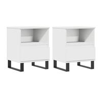 (white, 2 pcs) vidaXL Bedside Cabinets Nightstand Side Table Bed Cabinet Engineered Wood