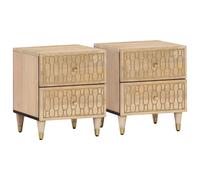 Bedside Cabinets Nightstand Side Table Bed Cabinet Solid Wood Mango vidaXL
