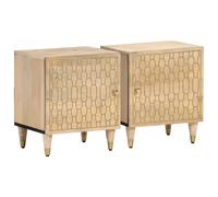 Bedside Cabinets Nightstand Side Table Bed Cabinet Solid Wood Mango vidaXL
