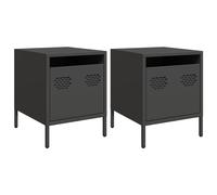 Bedside Cabinets Nightstand Side Table Bed Table Bed Cabinet Steel vidaXL