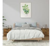 Bedside Cabinets Set 2 Smoked Oak Engineered Wood Compact 45x39x50cm Pair Drawer