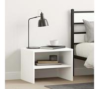 Bedside Cabinets Set 2 White 40x30x30 cm Engineered Wood Open Compartment Pair
