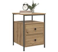 Bedside cabinets Set of 2 Artisan oak 44x45x60cm Engineered wood Metal legs 2pc