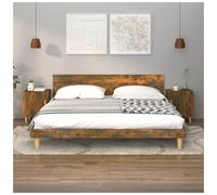 Bedside cabinets set of 2 Smoked Oak engineered wood 40x40x50cm compact pair x2